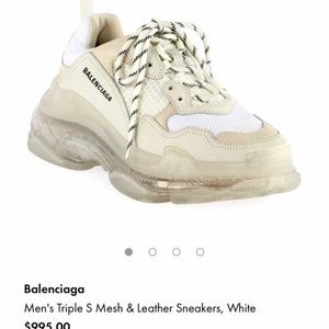 White with clear soles Balenciaga sneakers